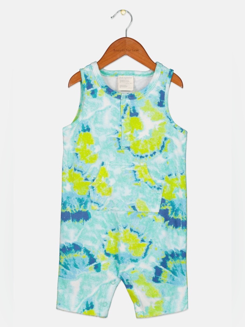 Toddlers Boy Tie Dye Romper in Turquoise Splash 3-6 months